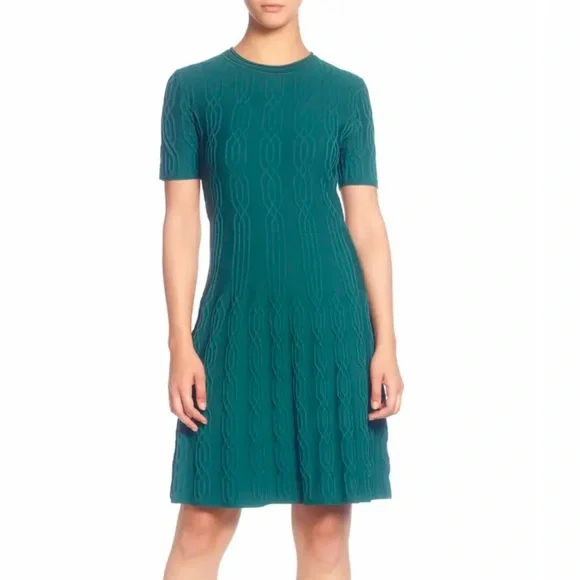 knit colorful dress Lucila Knitted Midi Dress in Multi Retro Chevron Blue